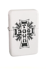 Dogtown Cross Logo Flip Top Metal Lighter White/Black