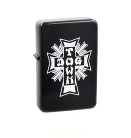 Dogtown Cross Logo Flip Top Metal Lighter Black/White
