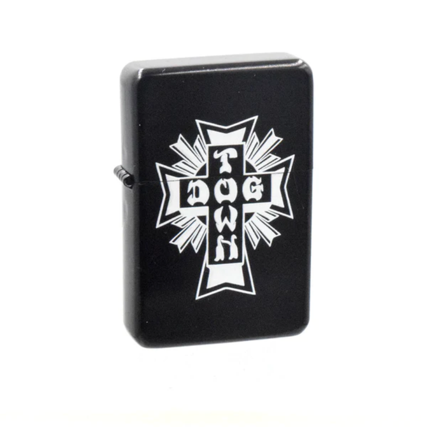 Dogtown Cross Logo Flip Top Metal Lighter Black/White