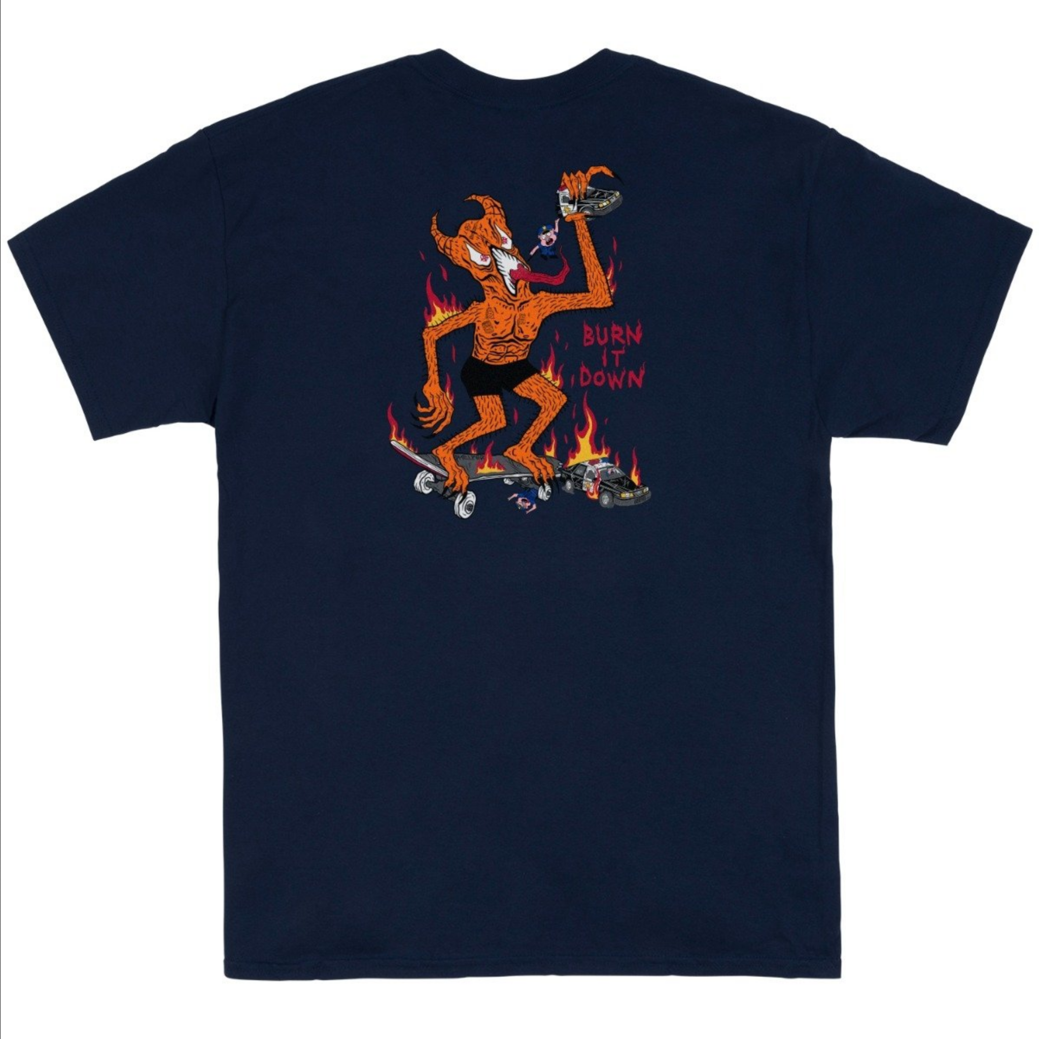 Thrasher Mag. Burn It Down Navy Tee