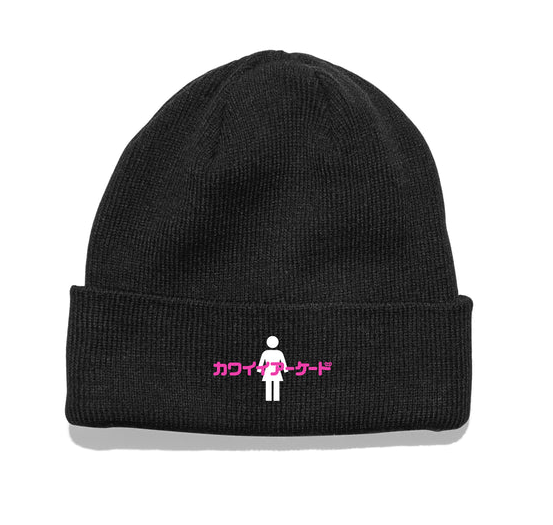 Girl Kawaii Arcade Black Beanie