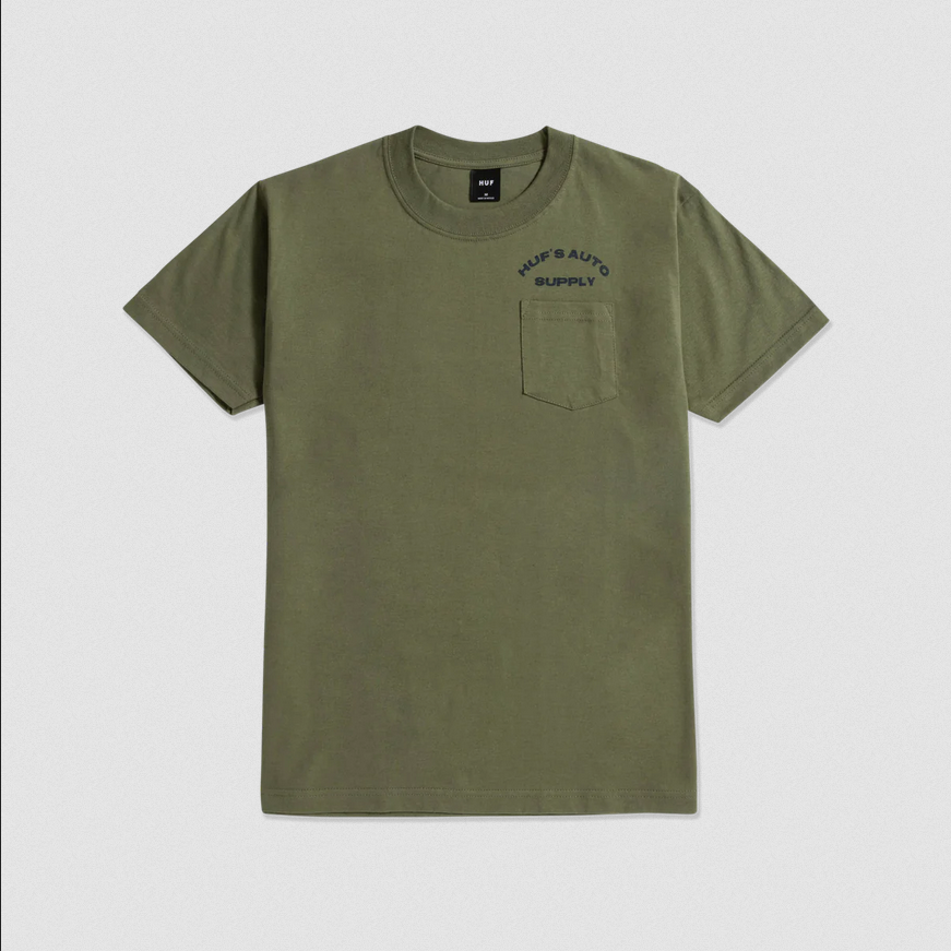 HUF Chop Shop Pocket Tee Olive