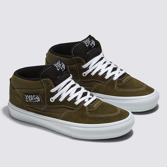 Vans Shoes Skate Half Cab Dark Olive/White