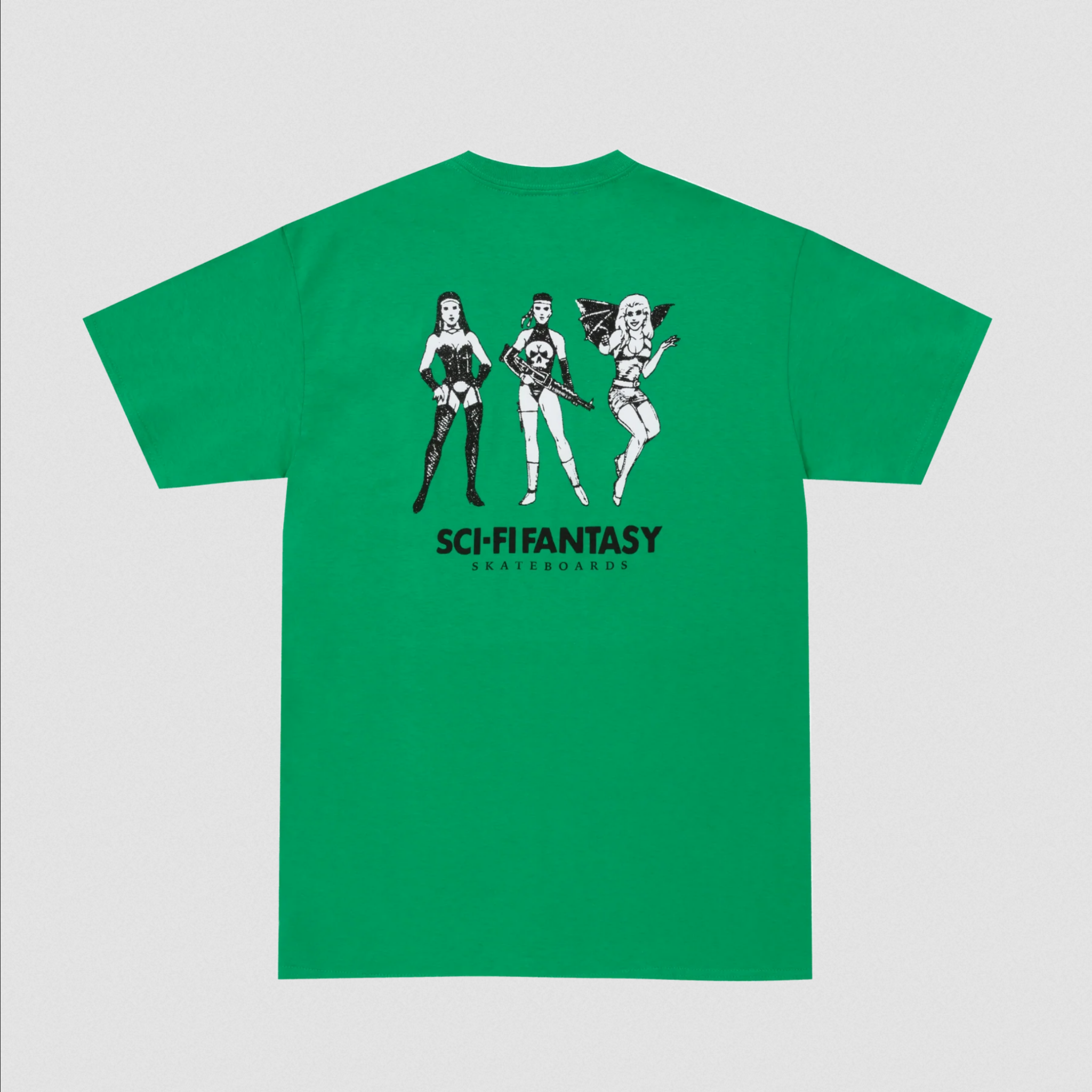 Sci-Fi Fantasy Macho Girls Tee Kelly Green