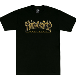 Thrasher Mag. Flame Logo Black/Black Tee