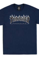 Thrasher Mag. Flame Logo Navy/Black Tee