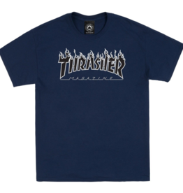 Thrasher Mag. Flame Logo Navy/Black Tee