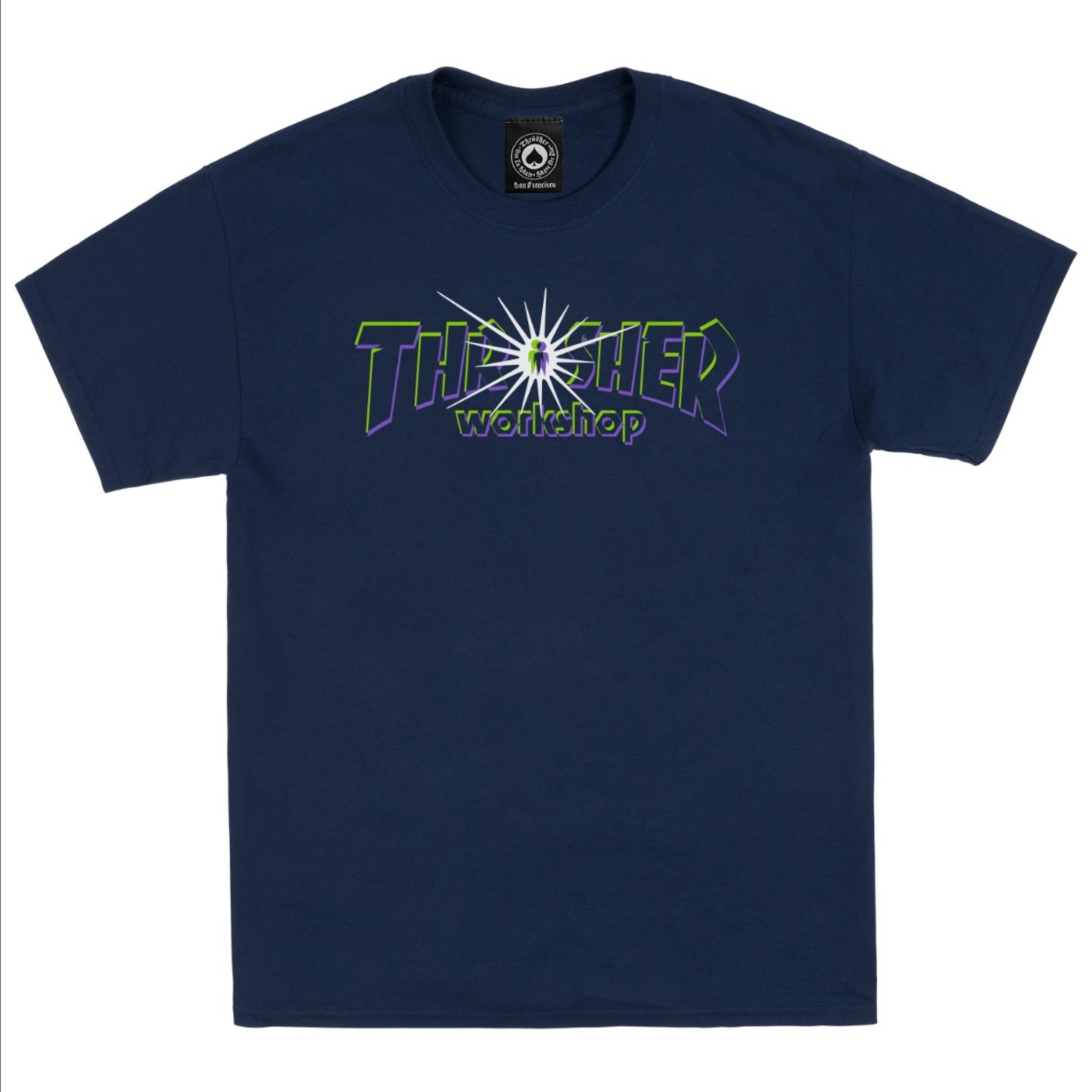 Thrasher Mag. Thrasher x AWS Nova Tee Navy