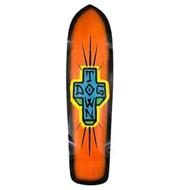 Dogtown Spray Cross Longboard Deck 9.25" x 36" Orange/Black Fade
