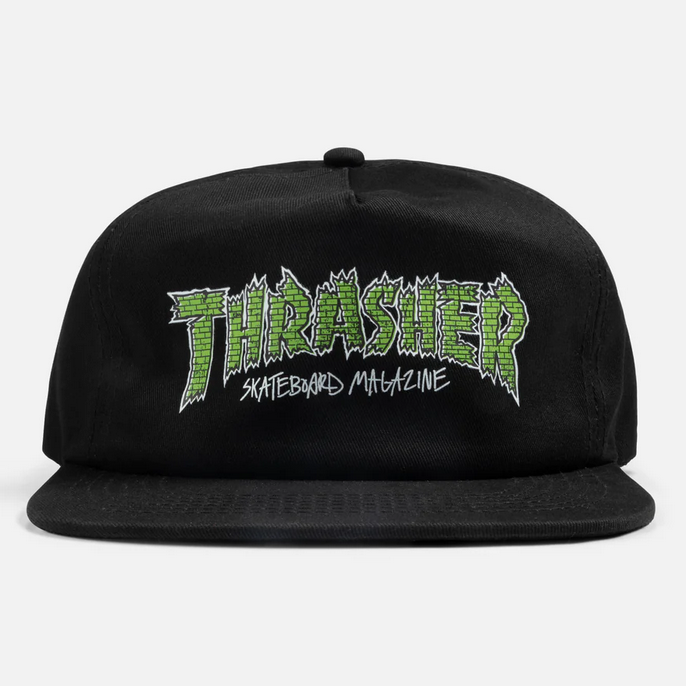 Thrasher Mag. Brick Snapback Black/Lime