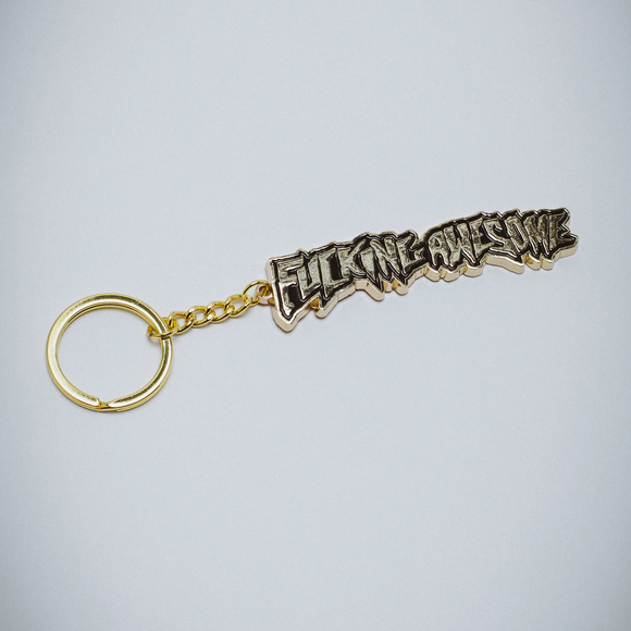 Fucking Awesome Gold Stamp Keychain