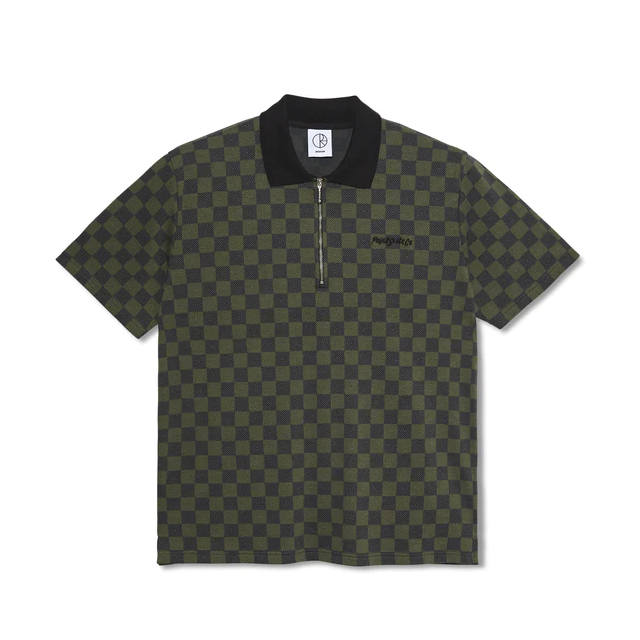 Polar Skate Co. Jacqeus Checkered Polo Shirt Black/Green