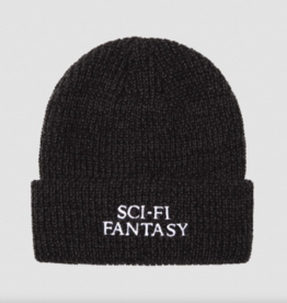 Sci-Fi Fantasy Mixed Yarn Logo Beanie Black/Grey