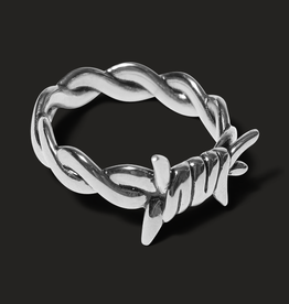 HUF Barbed Wire Silver Ring 9