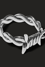 HUF Barbed Wire Silver Ring 8