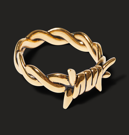 HUF Barbed Wire Gold Ring 9