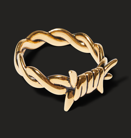 HUF Barbed Wire Gold Ring 8