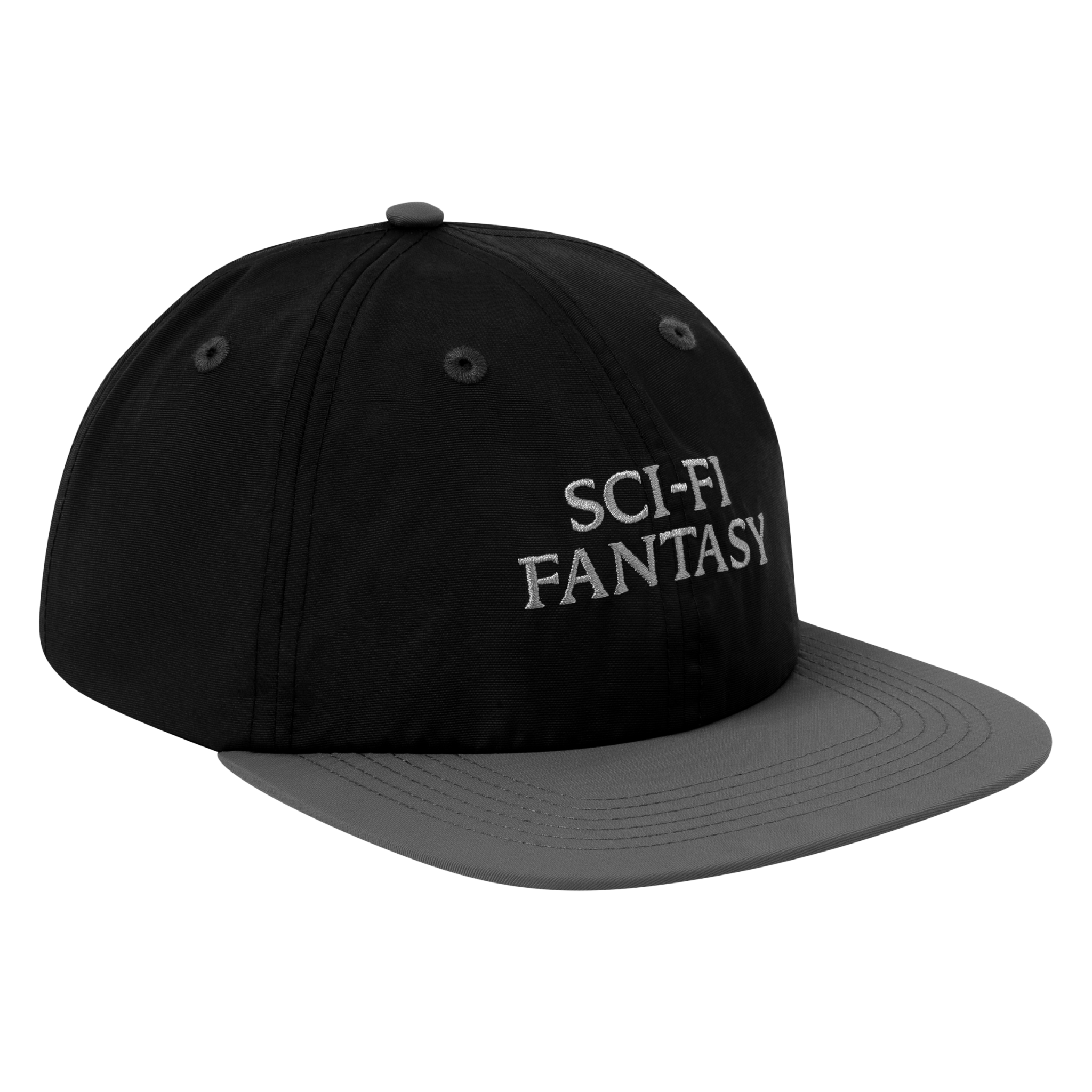 Sci-Fi Fantasy Nylon Logo Hat Black/Grey