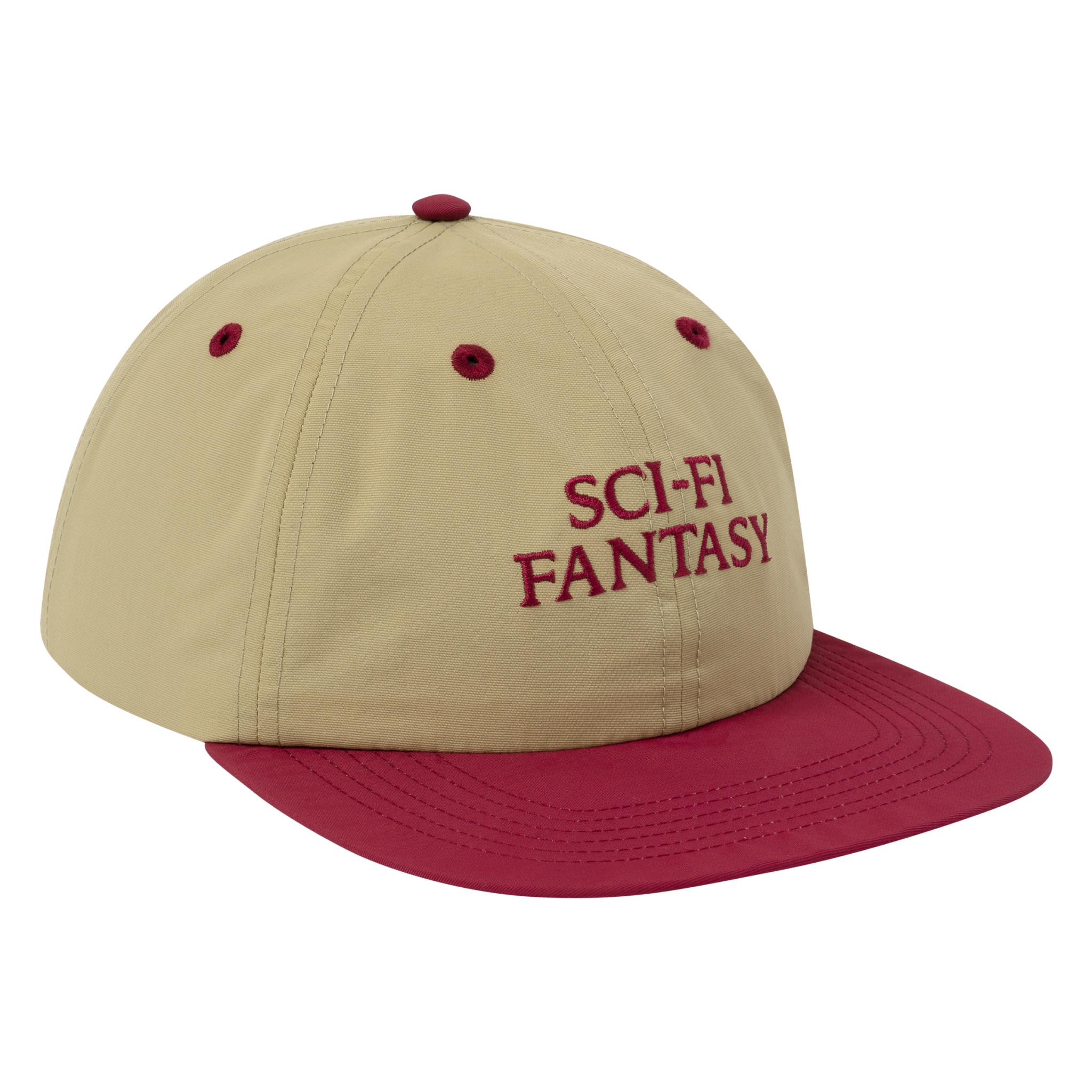 Sci-Fi Fantasy Nylon Logo Hat Khaki/Red