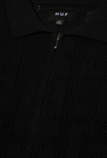 HUF Monogram Jacquard Zip S/S Sweater Black