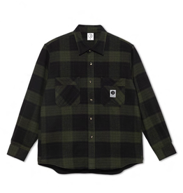 Polar Skate Co. Mike L/S Flannel Black/Army Green