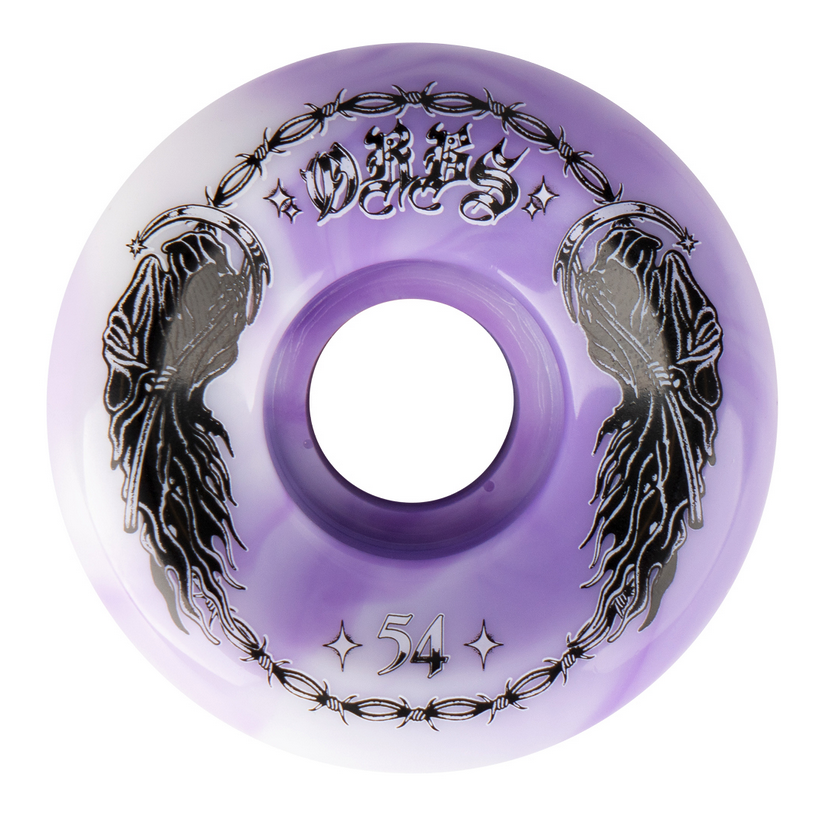 Welcome Skateboards Orbs Specters Purple/White 54mm