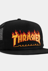 Thrasher Mag. Flame Logo Mesh Trucker Black