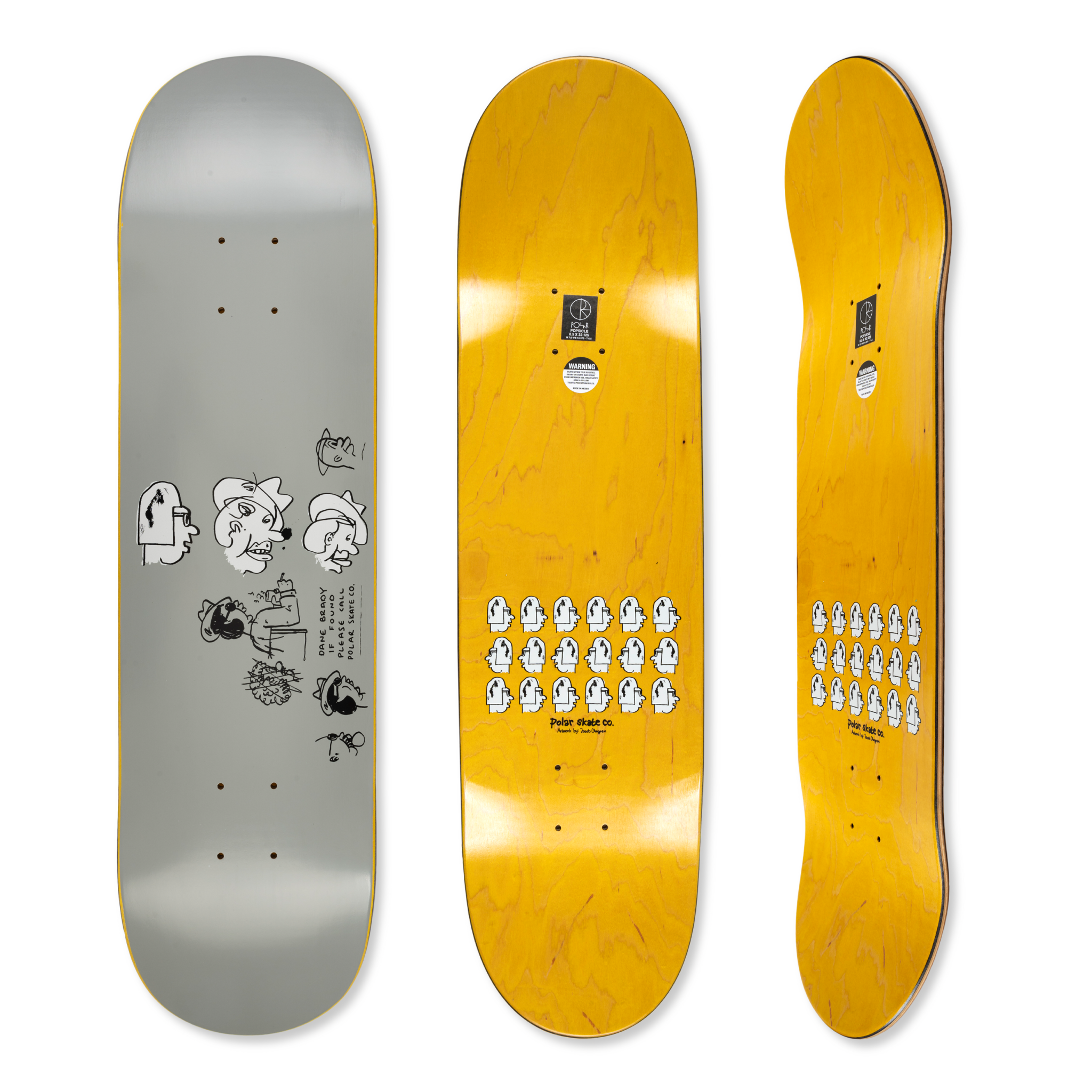Polar Skate Co. Dane Brady Mia 8.75 Grey