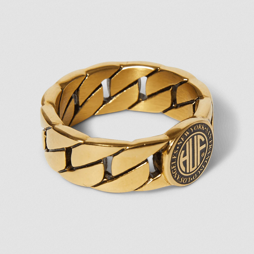 HUF Regional Cuban Link Ring Gold 8