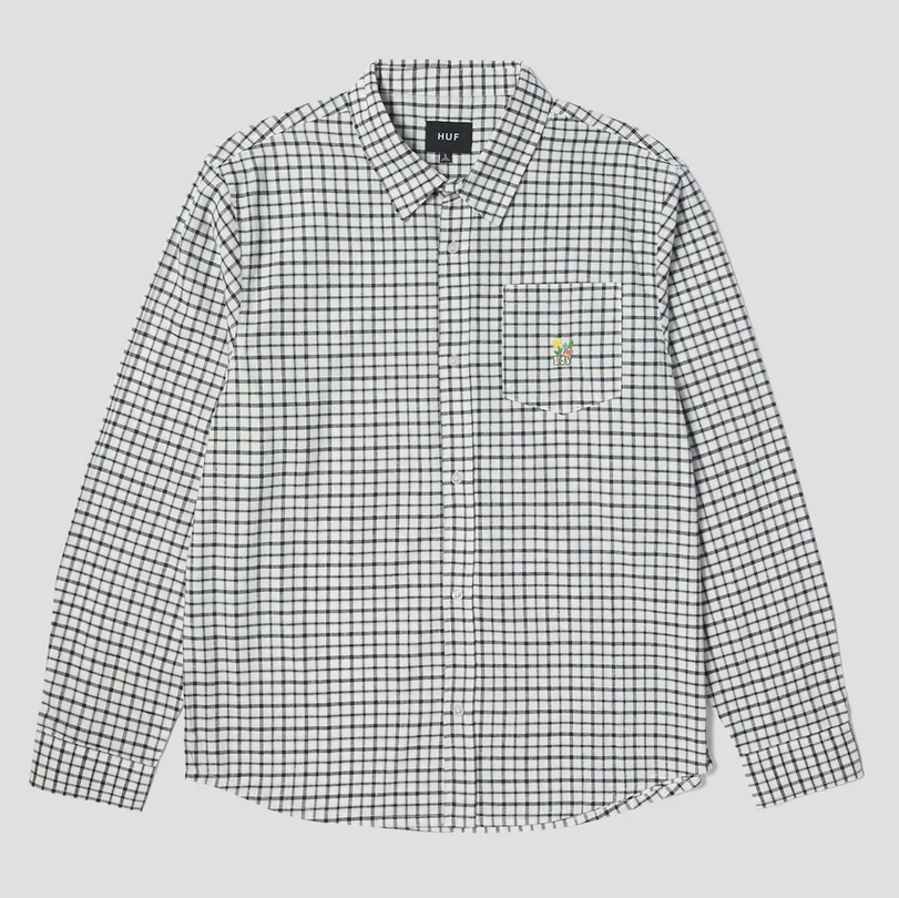 HUF Oxford Echo Plaid Shirt White