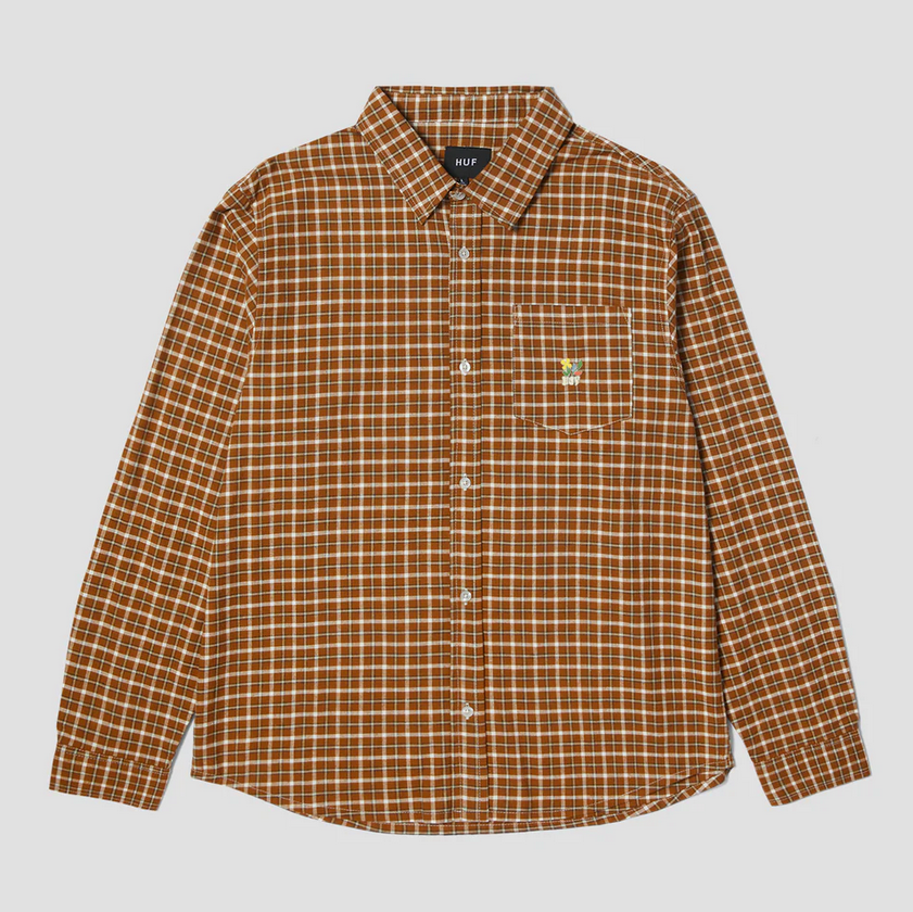 HUF Oxford Echo Plaid Shirt Russet