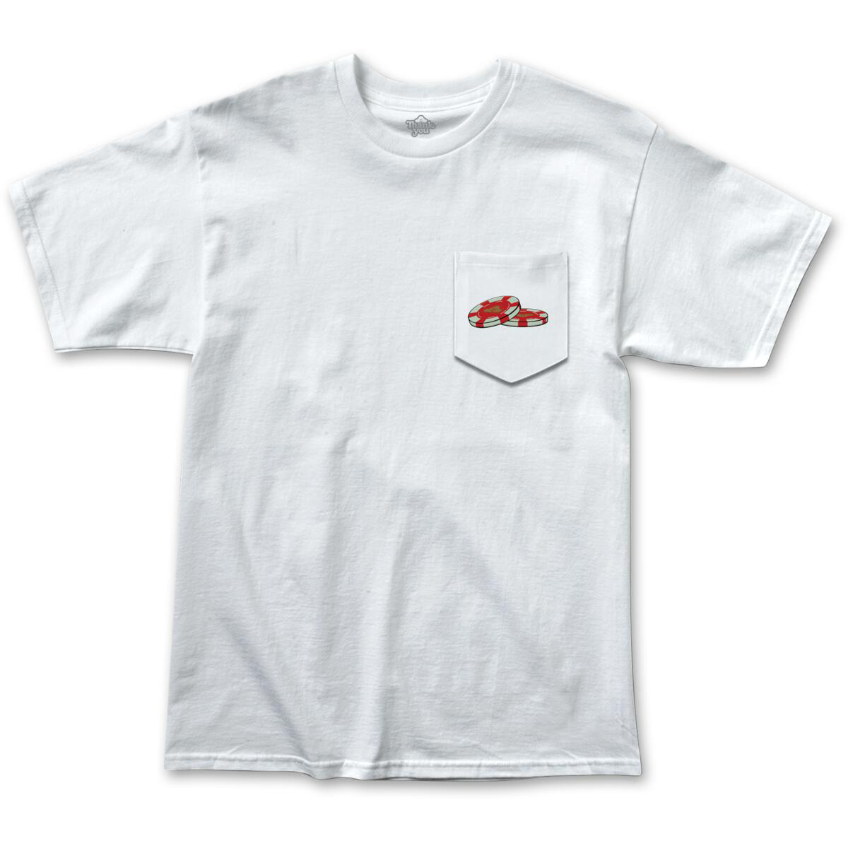 Thank You Roller Pocket Tee White