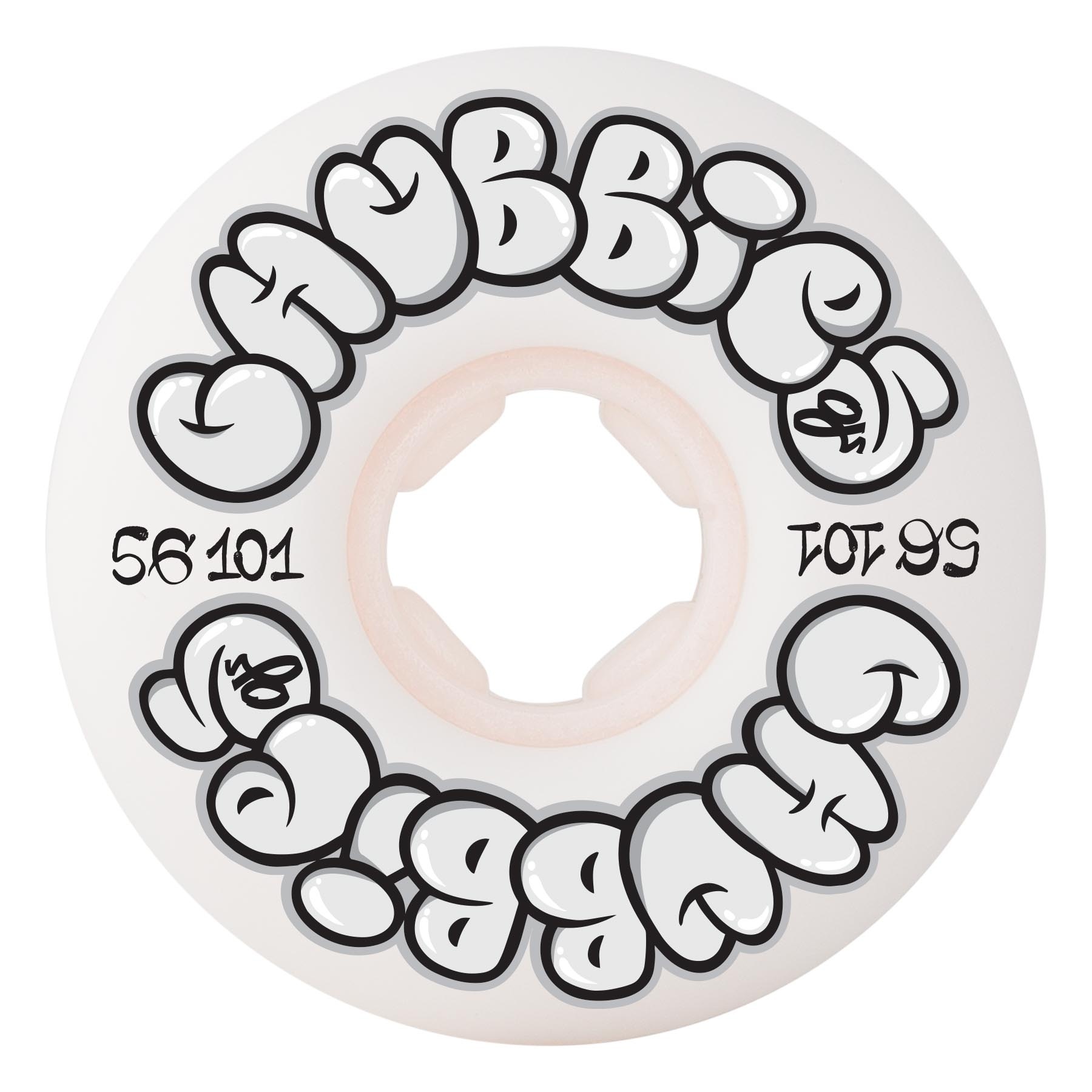 OJ Wheels Throw Ups Chubbies White 101a 56mm