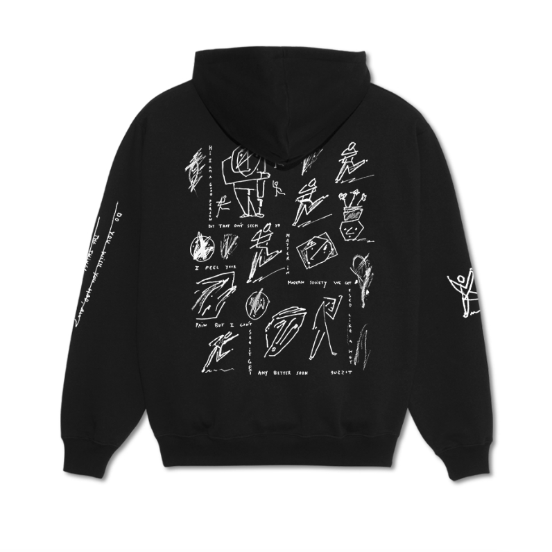 Polar Skate Co. Sad At Times Dave Hoodie Black