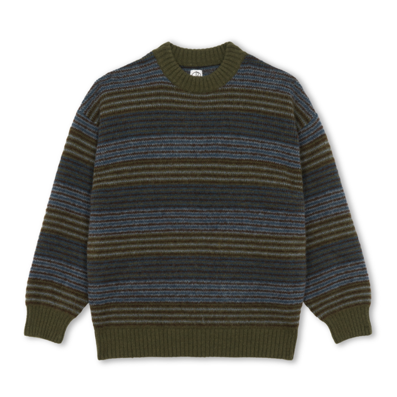 Polar Skate Co. George Sweater Blue Green Stripe