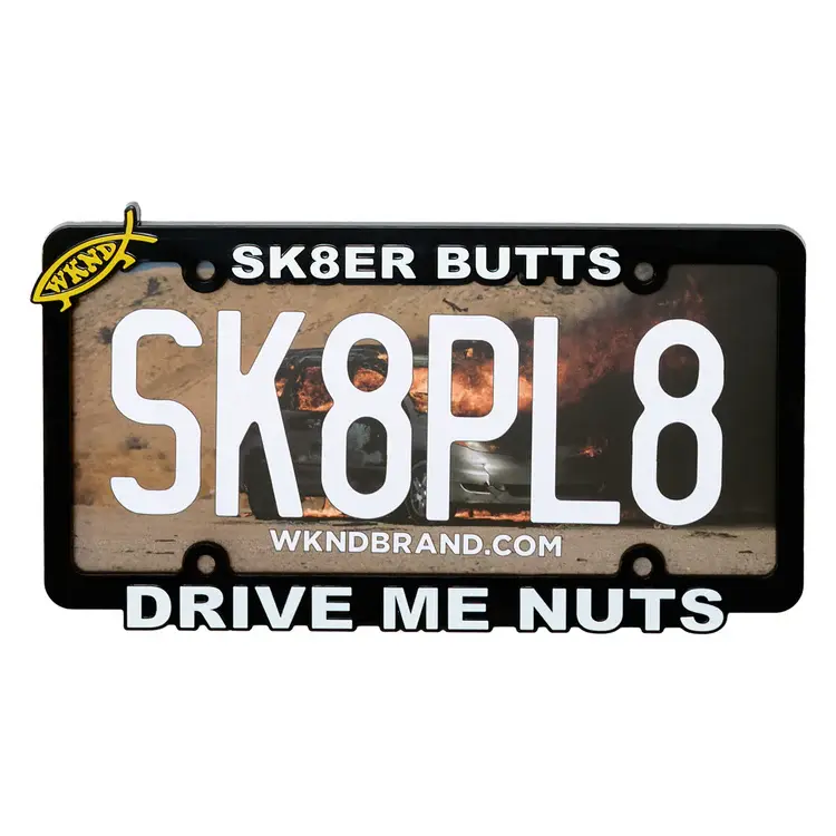 WKND Drive Me Nuts License Plate Frame