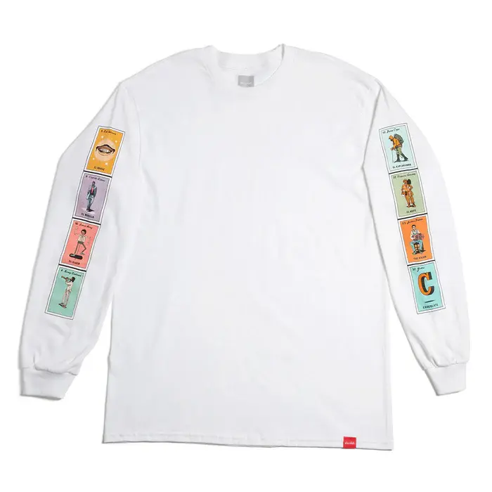 Chocolate Skateboards Loteria Cards Up L/S Tee White