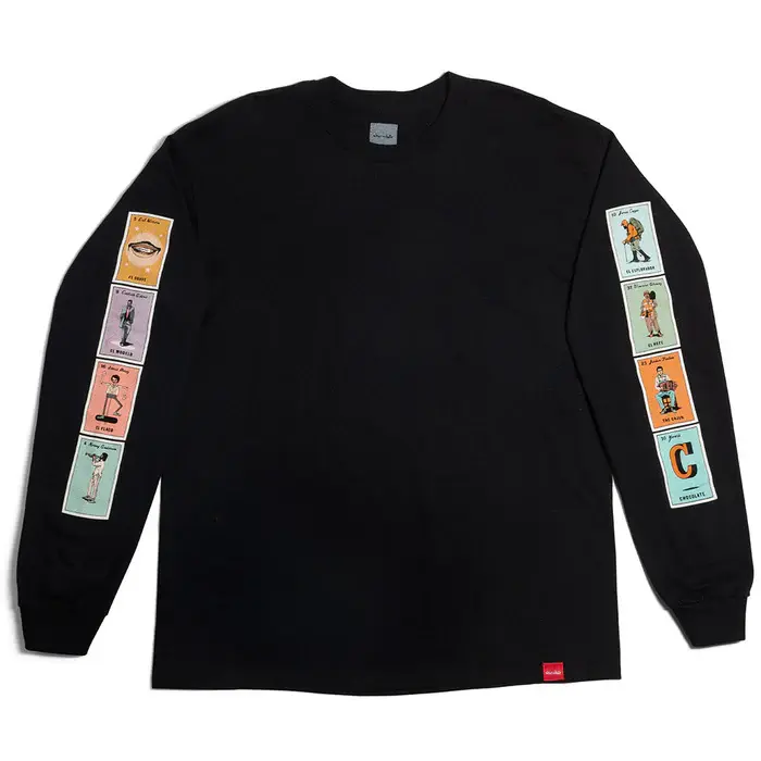 Chocolate Skateboards Loteria Cards Up L/S Tee Black