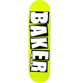 Baker Skateboards AR Brand Name Neon Yellow B2 8.38"