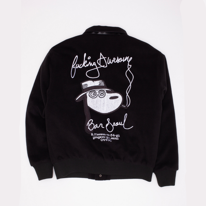 Fucking Awesome Korea Bar Varsity Jacket Black