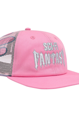 Sci-Fi Fantasy Biker Logo Mesh Trucker Hat Pink