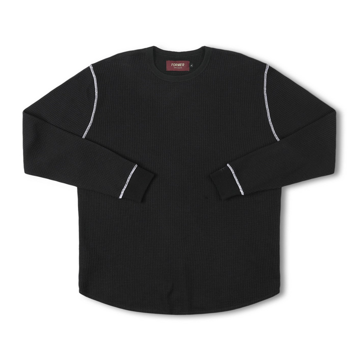 FORMER AG Waffle L/S Black/White Contrast