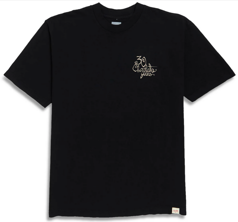 Chocolate Skateboards 30 year Garment Dyed Tee Black