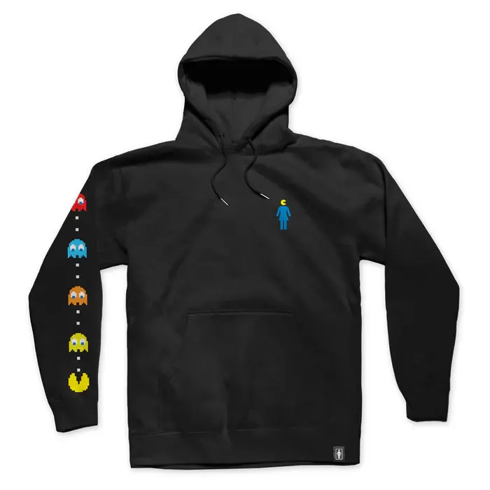 Girl Ghost Sleeve EMB Hoodie Black