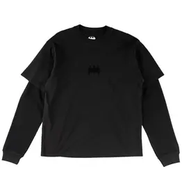 Welcome Skateboards Bat Signal Layered Knit Washed Black