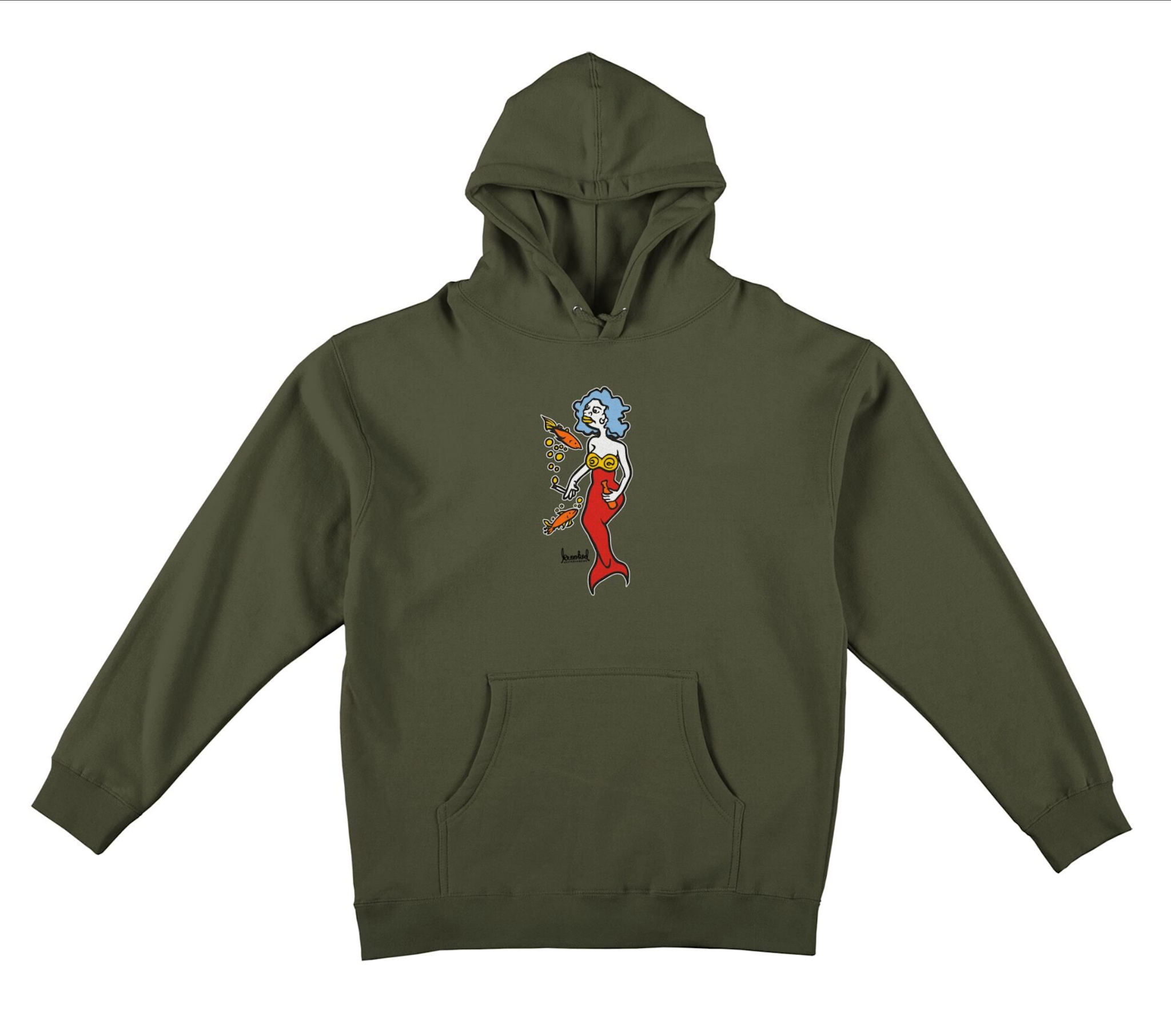 Krooked Mermaid Hood Army Multi