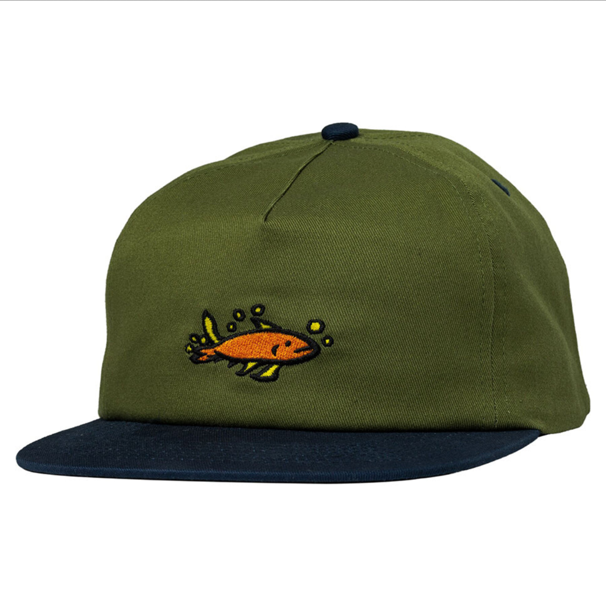 Krooked Mermaid Fish Snapback Olive/Black
