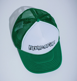 Fucking Awesome Scanner Warp Stamp Trucker Hat Kelly Green/White