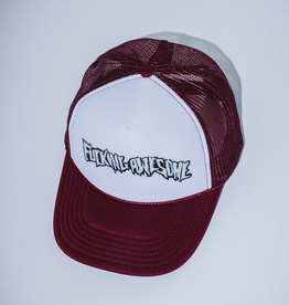 Fucking Awesome Scanner Warp Stamp Trucker Hat Maroon/White