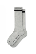 Polar Skate Co. Rib Socks Long 2 Stripes Grey/Black 39-42